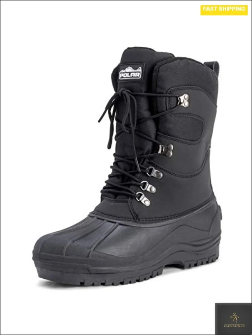 Mens Insulated Snow Boots Waterproof Faux Fur Lined Anti-Skid Rubber Sole